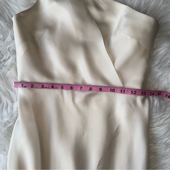 Tony Hamaway One Shoulder Silk Satin Organza Mermaid Style Wedding Gown Size 0 - Picture 13 of 17